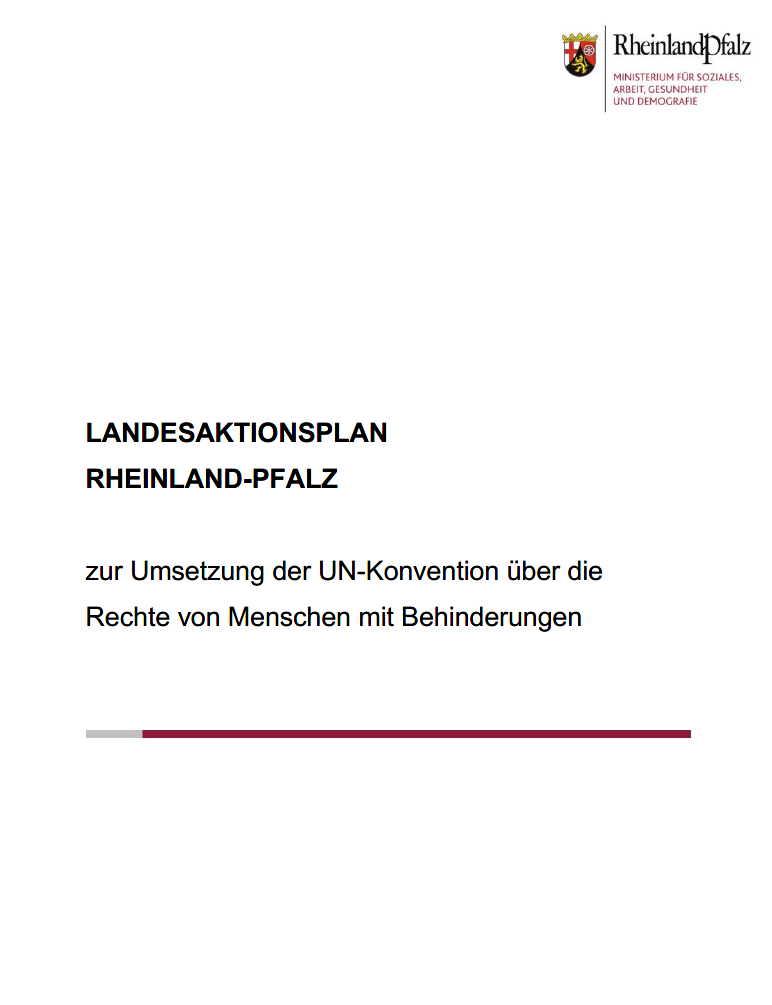 Titelbild des Aktionsplans Rheinland Pfalz