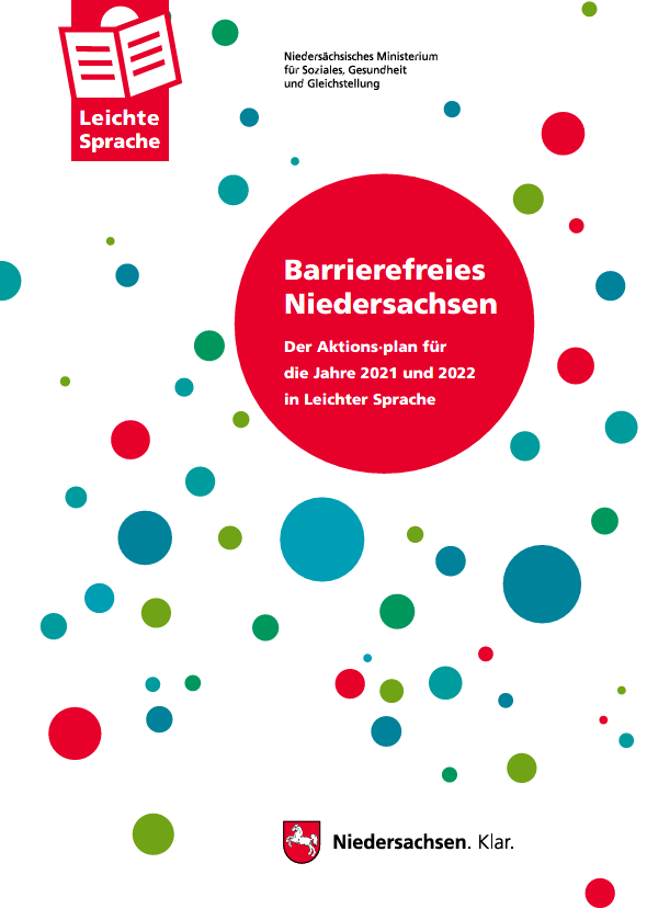 Titelseite des Aktionsplans Niedersachsens in Leichter Sprache