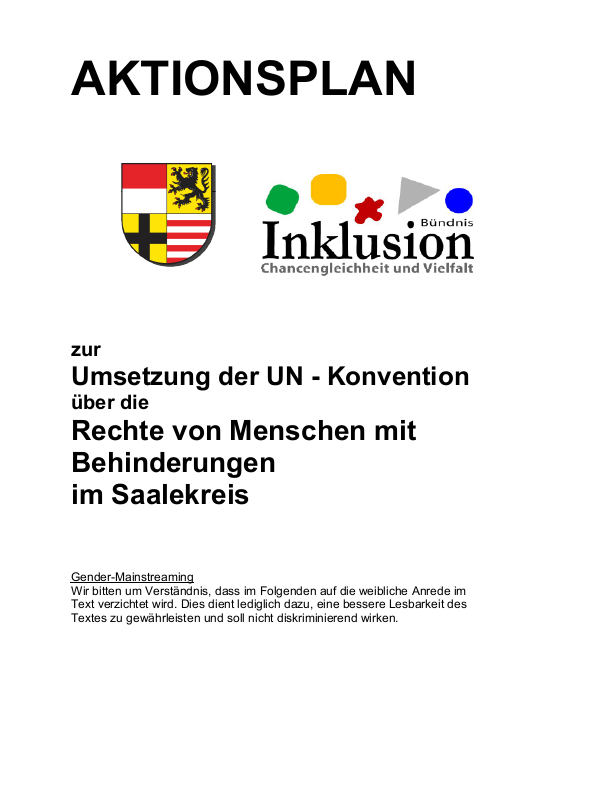 Titelbild des Aktionsplan des Landkreises Saalekreis