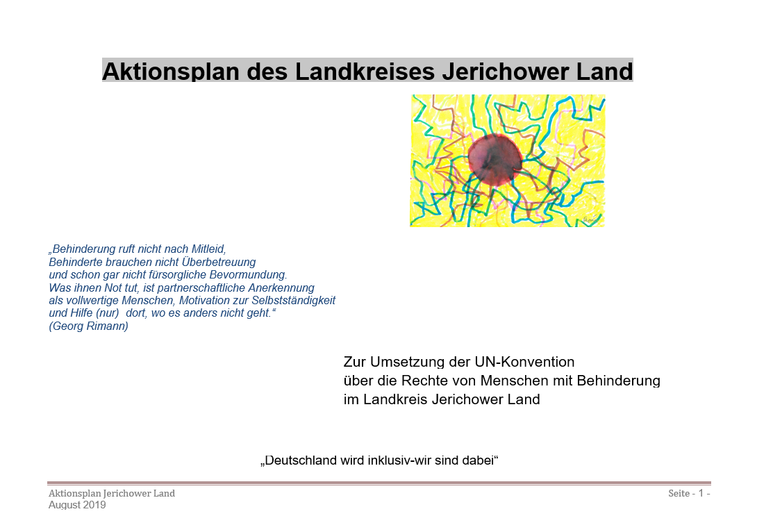 Titelbild des Aktionsplans des Landkreises Jerichower Land 