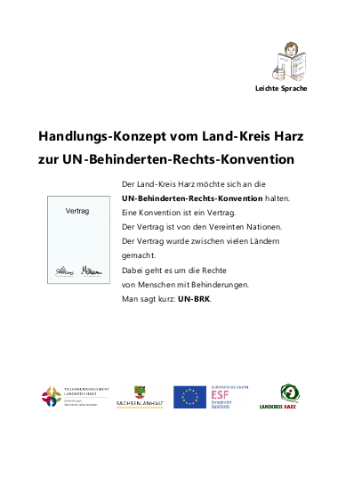 Titelbild des Handlungskonzeptes des Landkreises Harz
