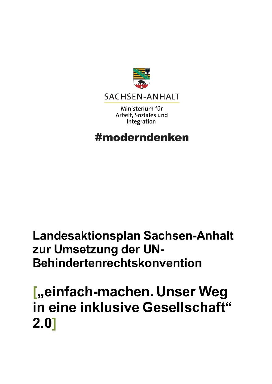 Titelbild des Landesaktionsplans Sachsen-Anhalt