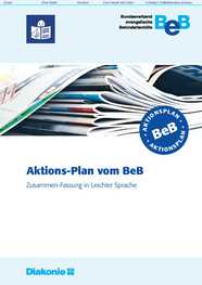 Titelbild des Aktionsplans des BeB in Leichter Sprache