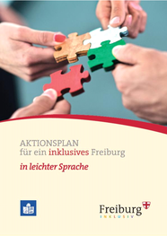 Titelbild des Aktionsplans für ein inklusives Freiburg in Leichter Sprache