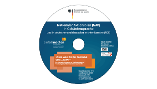 CD mit Startseitenbild des Nationalen Aktionsplans